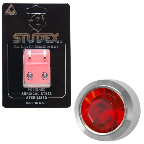 Birthstone Studs - Mini Bezel S/S - August / Peridot